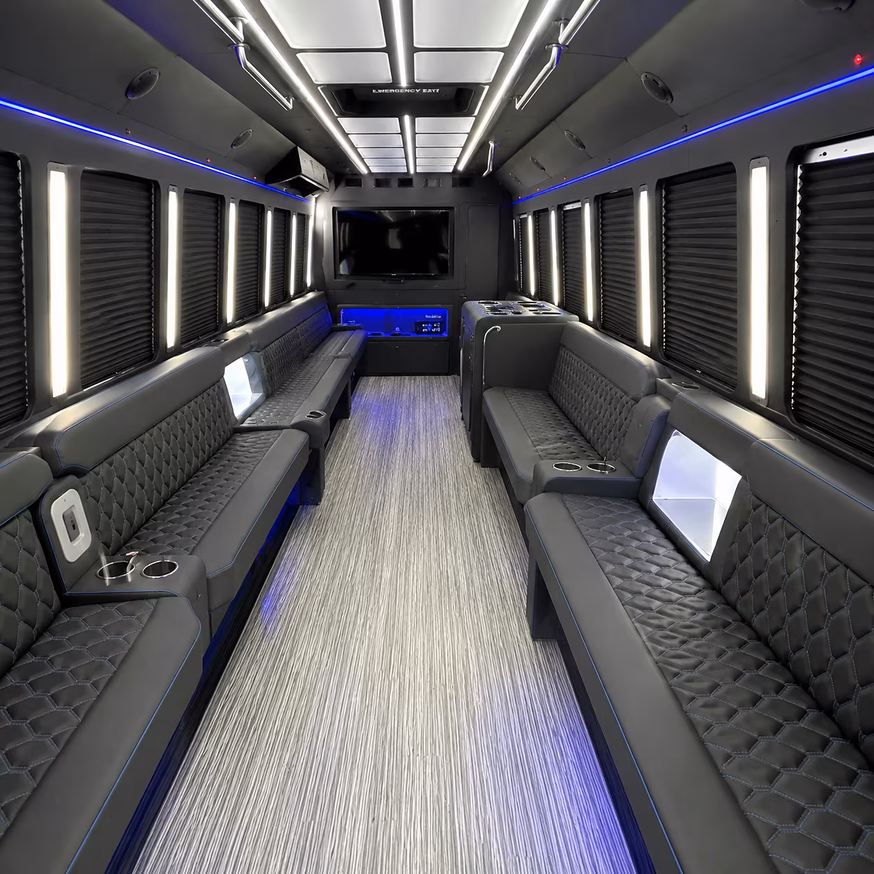 Anaheim Birthday, Sweet 16, & Quinceañera Transportation party bus interior