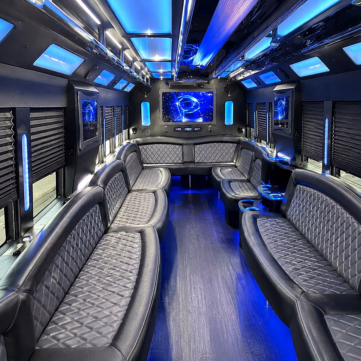 Anaheim Birthday, Sweet 16, & Quinceañera Transportation party bus interior