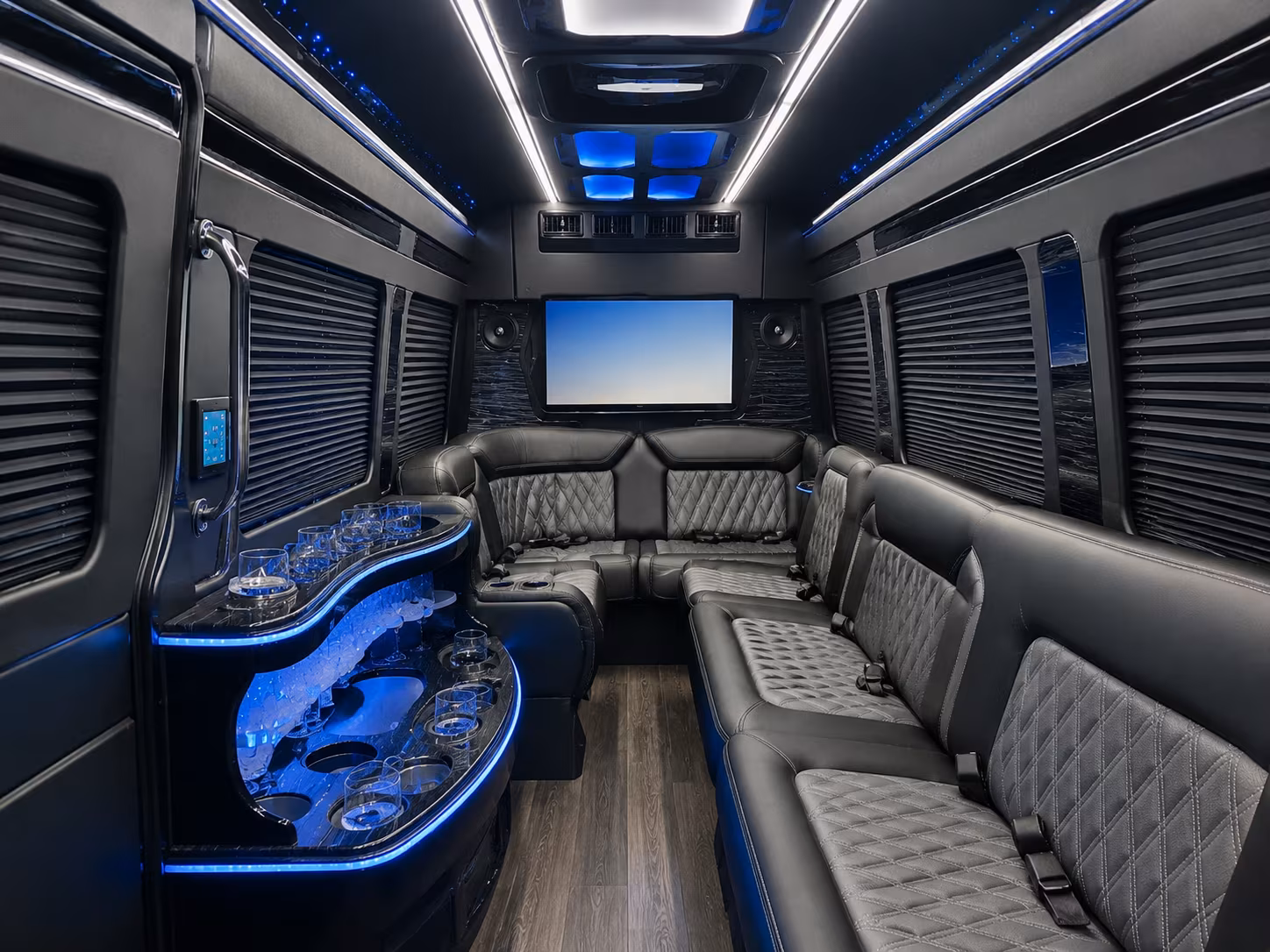 Anaheim School Event Transportation party bus exterior