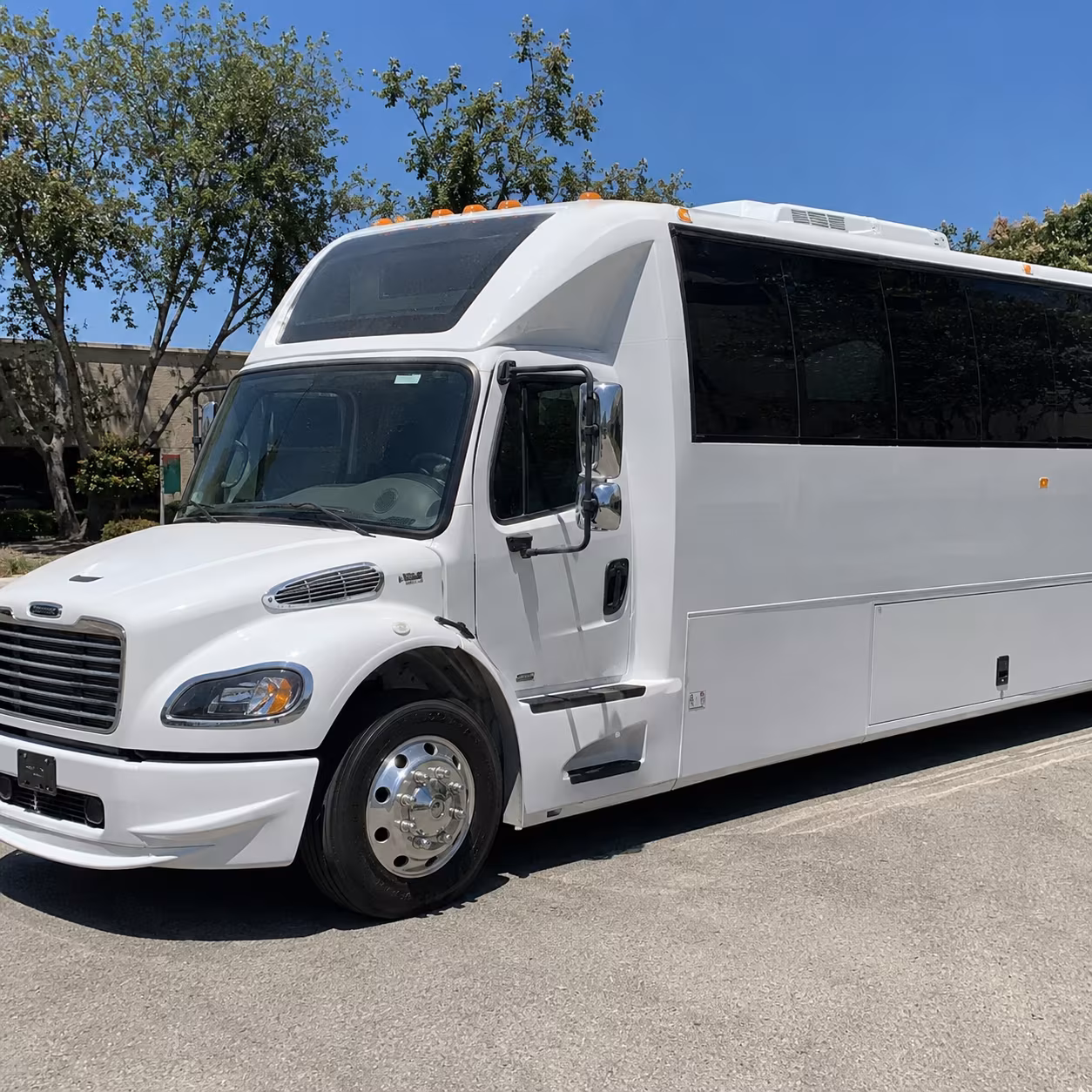 Passenger seating aboard a party bus rental serving Anaheim
