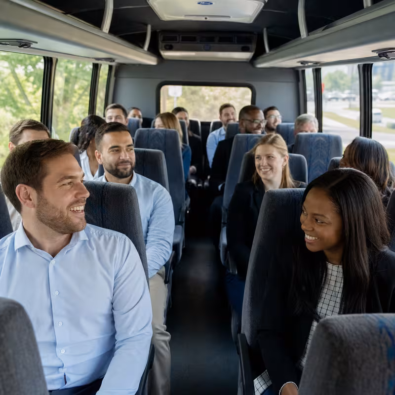Black Mercedes Sprinter van staged for an Anaheim Corporate Transportation group