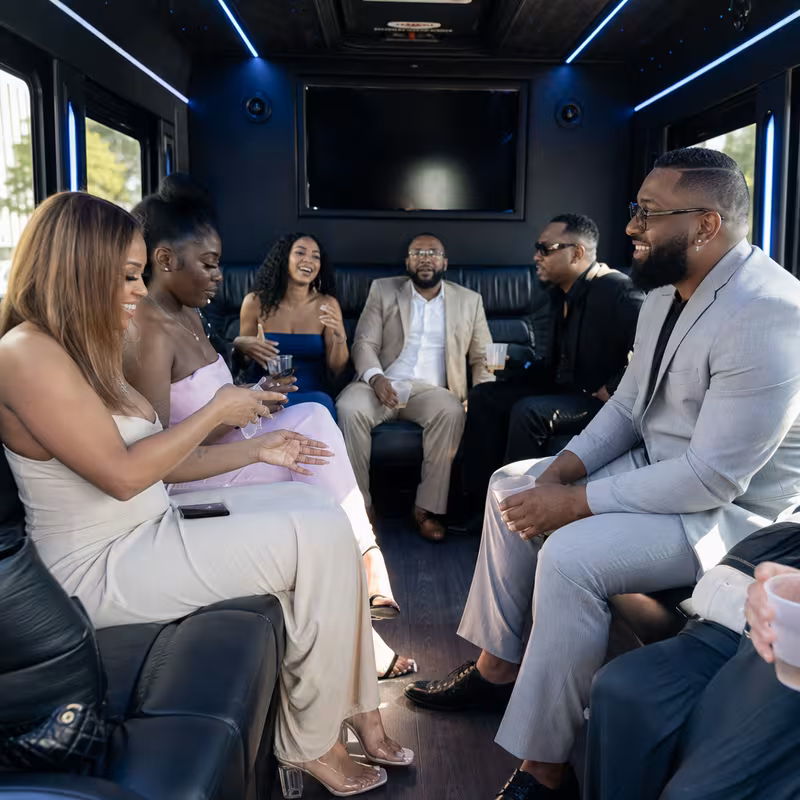 Black Mercedes Sprinter van staged for an Anaheim Private Event Transportation group