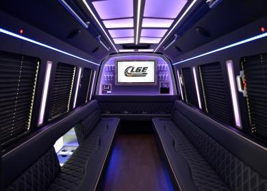 Fullerton 18 Passenger Limo Bus Interior