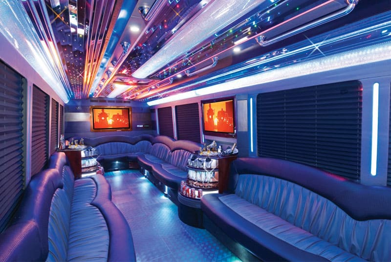 Huntington Beach 20 Passenger Party Bus Interior