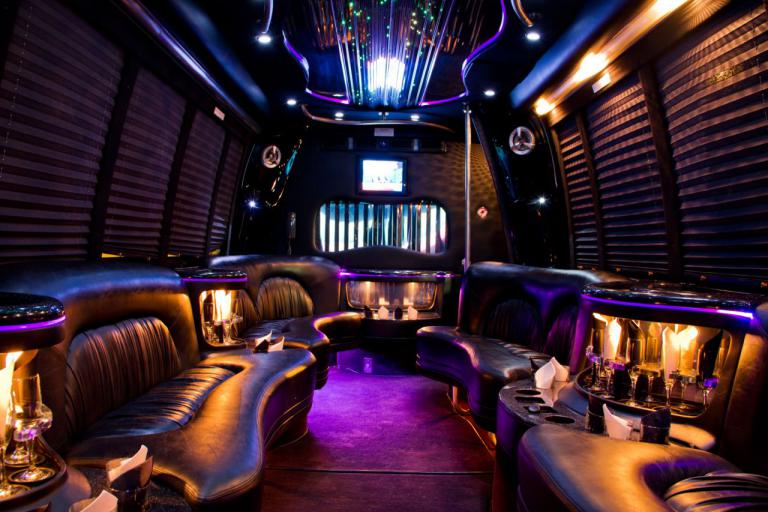 Huntington Beach 22 Passenger Party Bus Interior