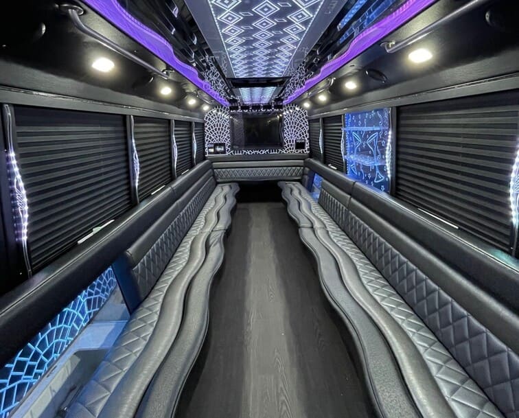 Palm Springs 30 Passenger Party Bus White Interior