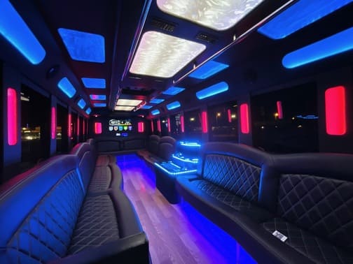Huntington Beach 35 Passenger Party Bus Interior