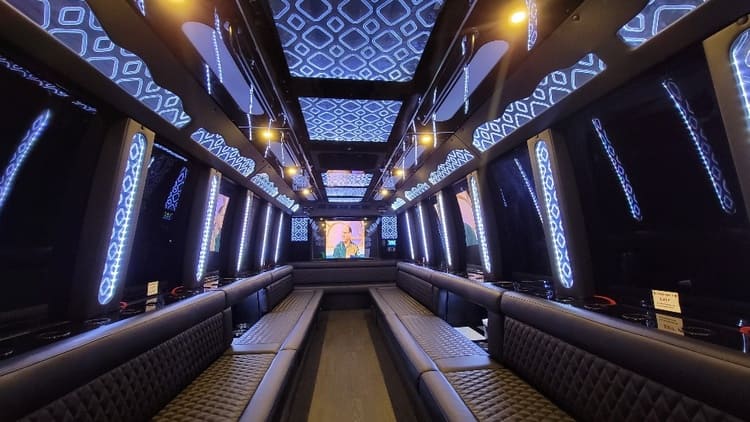 Costa Mesa 40 Passenger Limo Bus Interior